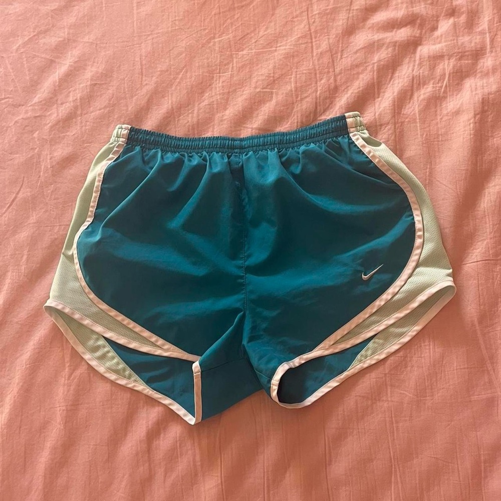 Nike Women's Teal and Mint Athletic Shorts